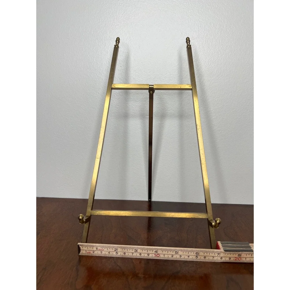 Janis #55 Solid Brass Picture Frame Table Easel Display Stand 12